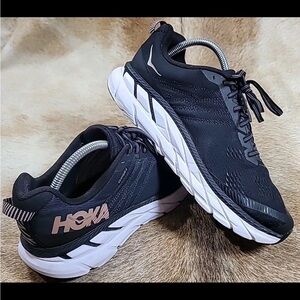 Hoka One One Womens Clifton 6 1102873 BRGL Black Running Shoes Sneakers Size 9.5